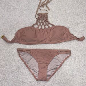 High neck two piece bikini